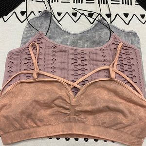 Nikibiki OS Bralettes (Mauve/Grey/Coral)